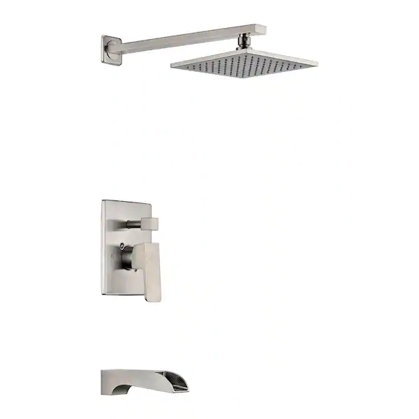 Brushed Nickel Anzzi Mezzo Series 1-Handle 1-Spray Tub and Shower Faucet