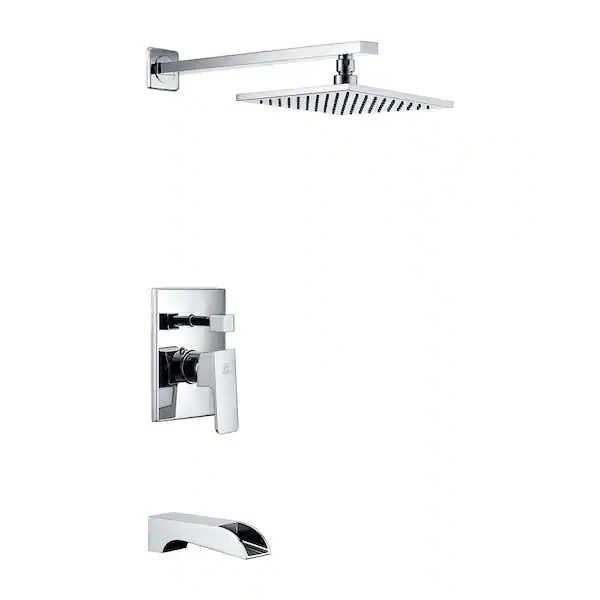 Polished Chrome Anzzi Mezzo Series 1-Handle 1-Spray Tub and Shower Faucet