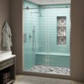 Polished Chrome Aston Coraline Frameless Sliding Shower Door with StarCast Clear Glass