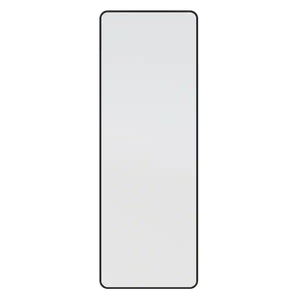 24x67 Black Glass Warehouse Framed Square Bathroom Vanity Mirror