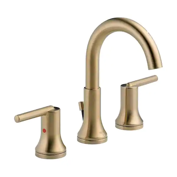 Champagne Bronze Delta Trinsic 8 in. Widespread 2-Handle Bathroom Faucet