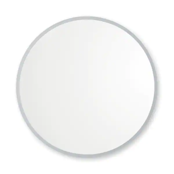 Grey Better Bevel Rubber Framed Round Bathroom Vanity Mirror