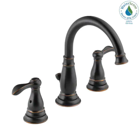 Oil Rubbed Bronze Chrome Delta ​​Porter 8 in. Widespread 2-Handle Bathroom Faucet