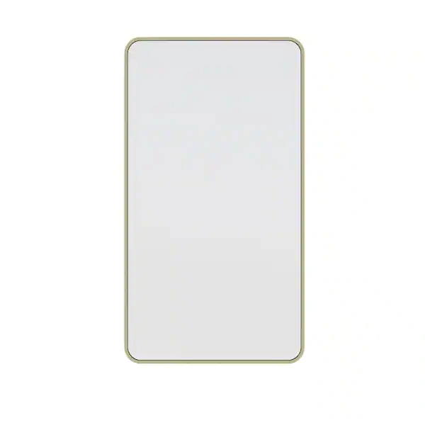 22x40 Satin Brass Glass Warehouse Framed Square Bathroom Vanity Mirror
