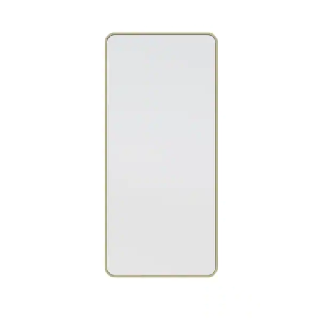 22x48 Satin Brass Glass Warehouse Framed Square Bathroom Vanity Mirror