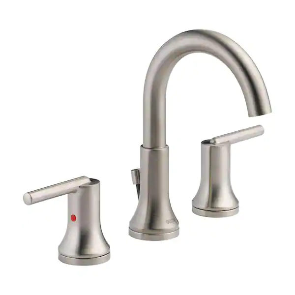 Stainless Delta Trinsic 8 in. Widespread 2-Handle Bathroom Faucet