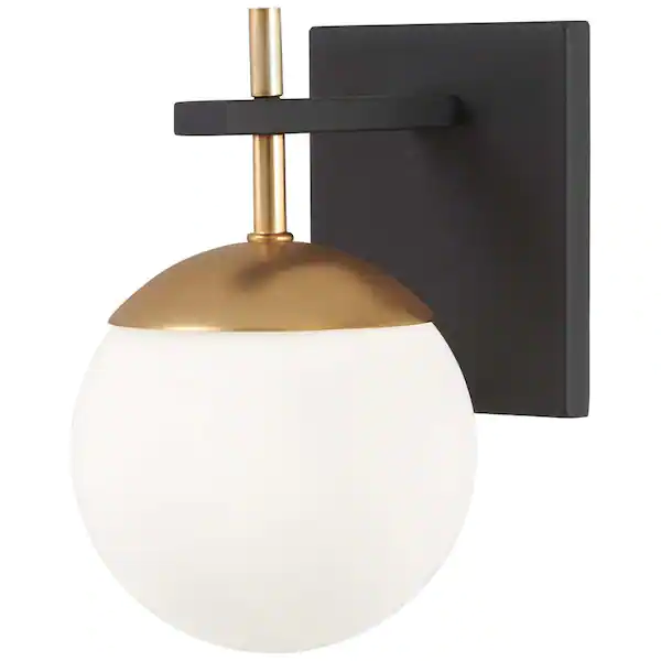 George Kovacs Alluria 1-Light Weathered Black with Autumn Gold Accents Sconce