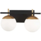George Kovacs Alluria 2-Light Weathered Black with Autumn Gold Accents Bath Light