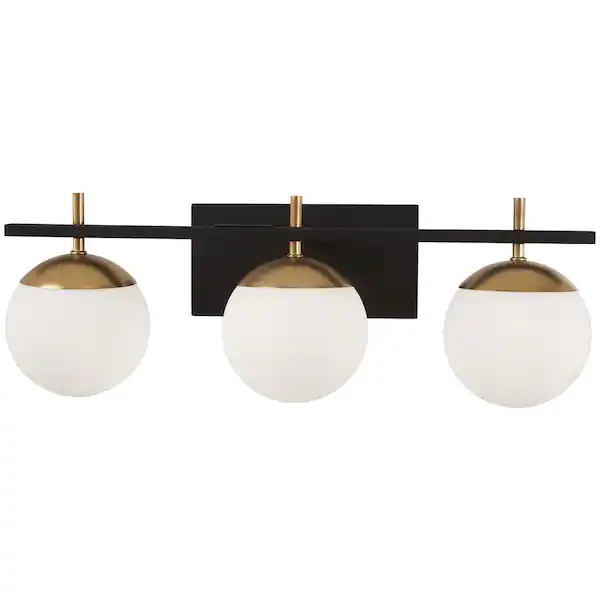George Kovacs Alluria 3-Light Weathered Black with Autumn Gold Accents Bath Light