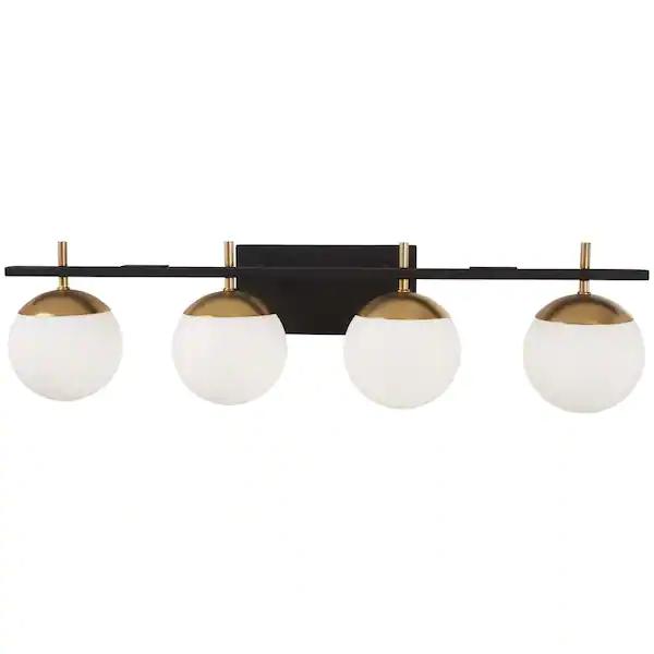 George Kovacs Alluria 4-Light Weathered Black with Autumn Gold Accents Bath Light
